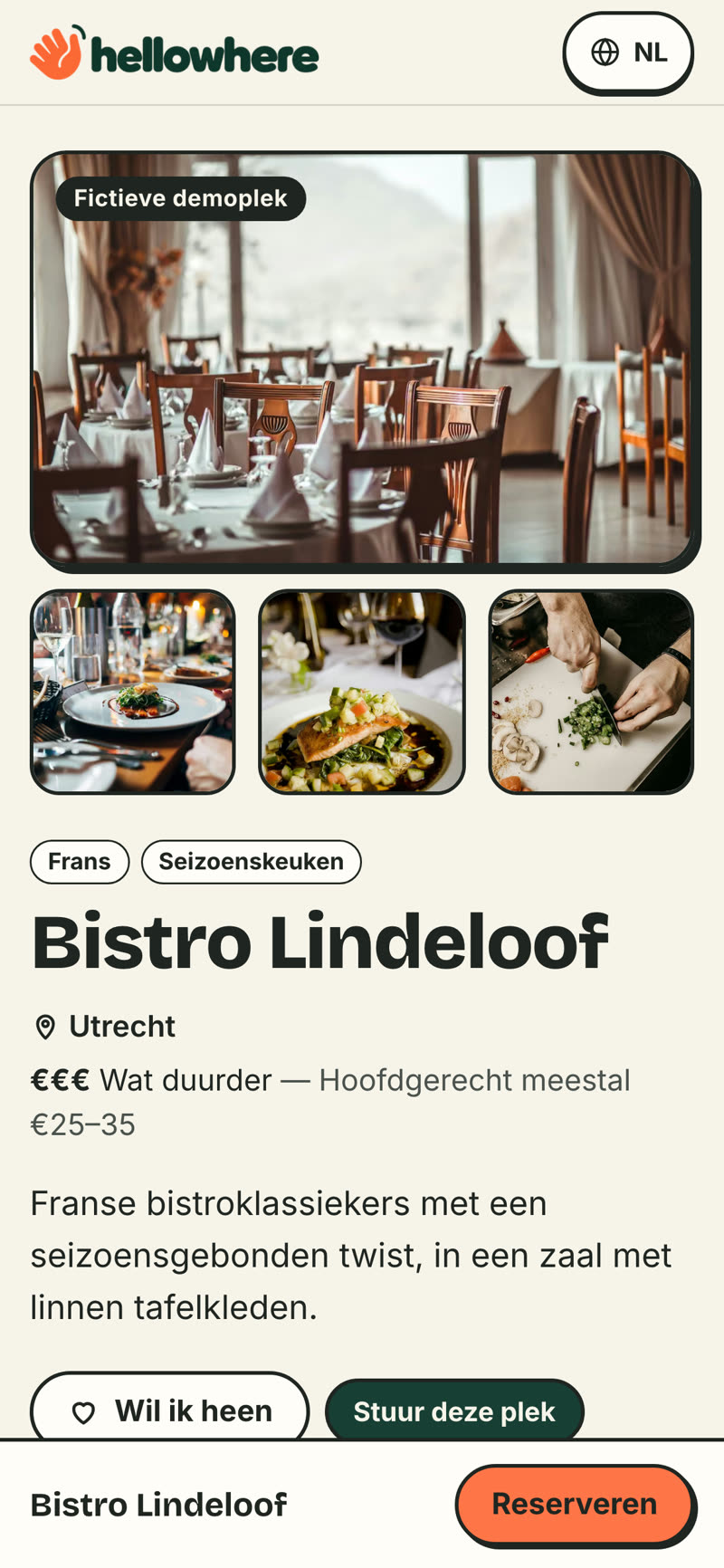 Place on mobile